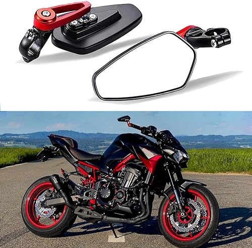 goodfitment - Espejo de extremo de barra de motocicleta, espejos laterales universales de 78 pulgadas con mango retrovisor compatible con MT09 MT03