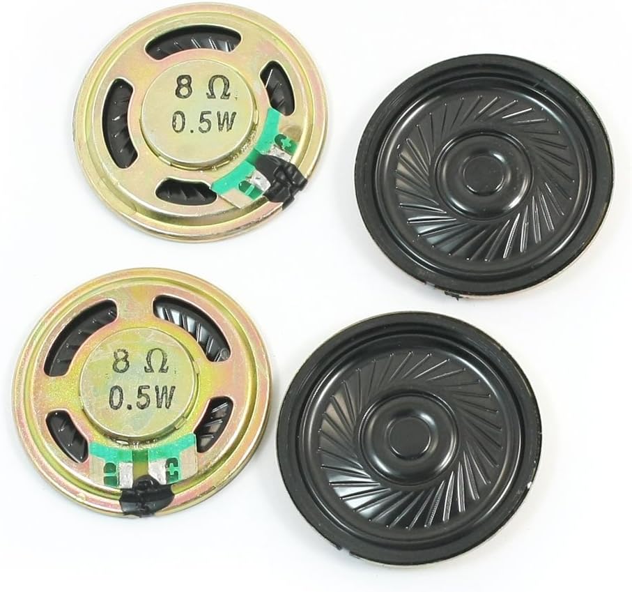 uxcell 4 Pcs 36mm 0.5W 8 Ohm Internal Magnet Speaker Loudspeaker for DVD/EVD