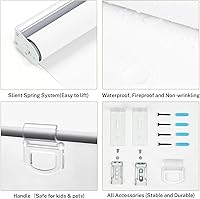 Vista 5 de Persianas enrollables sin cordón para ventanas, persianas enrollables con levantamiento de resorte con aislamiento térmico para el hogar, oficina