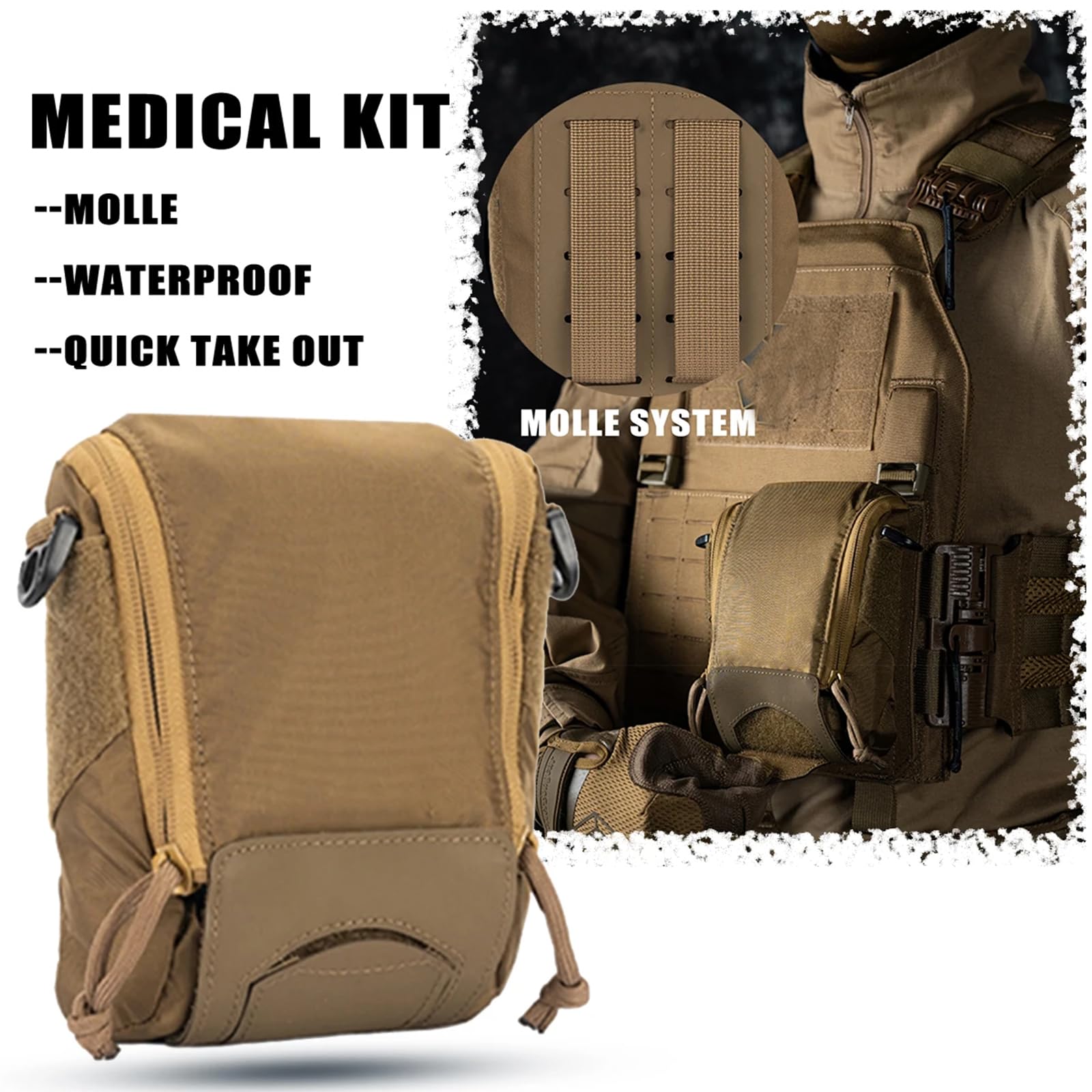 Kit medico tattico a sgancio rapido MOLLE IFAK Kit di pronto soccorso per auto, casa, viaggi, escursionismo, campeggio, attrezzatura di emergenza