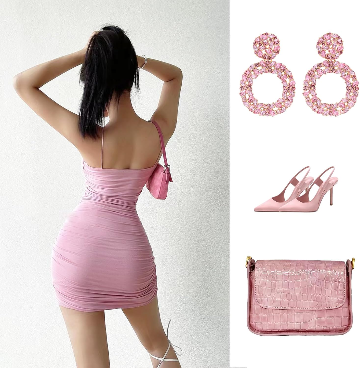 Rhinestone Earrings Sparkly Crystal Statement Earrings Vintage Rhinestone Round Drop Earrings Dangling Prom Pageant Evening Bridal Wedding Party Formal Earrings for Women - Image 5