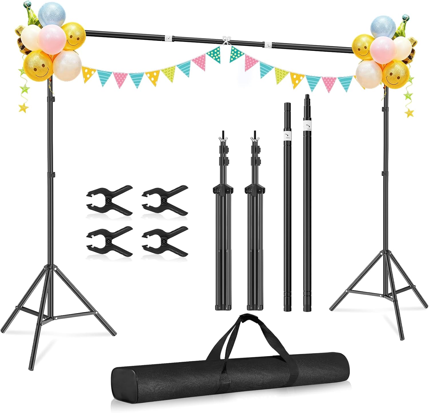 Background Stand, 2 m x 3 m Adjustable Photo Background Stand for Photo Video Studio Decoration Wedding Birthday Party