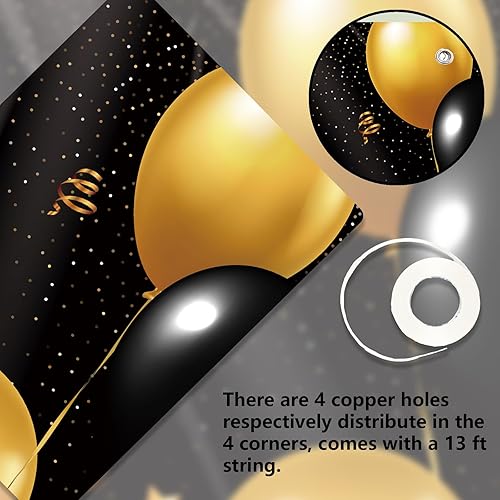 Miniatura 7 de Oh S*hit I'm 21st Banner telón de fondo negro dorado globos corona confeti Hallo Quince Cheers to 21 años decoración temática decoración para hombre