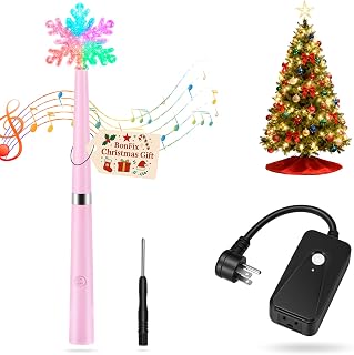 Wireless Remote Control Outlet, Magic Light Wand for Christmas Tree Lights and Home Decoration Lights, Remote Magic Wand Switch Kit with Music, Ideas for Kids/Friends/Family, Pink