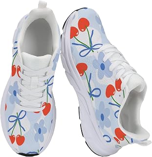 Women's Running Shoes Art Print Walking Sneakers Fashion Lightweight Breathable Tennis Cartoon Cherry 7.5