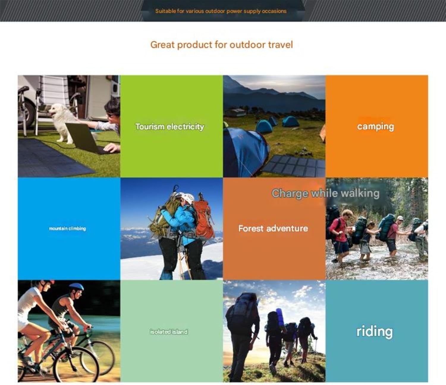 12V Foldable Solar Panel Charger - Waterproof Solar Charging Kit for Camping/RV/Outdoor Emergencies, Lightweight Design with USB/DC Output (60W)