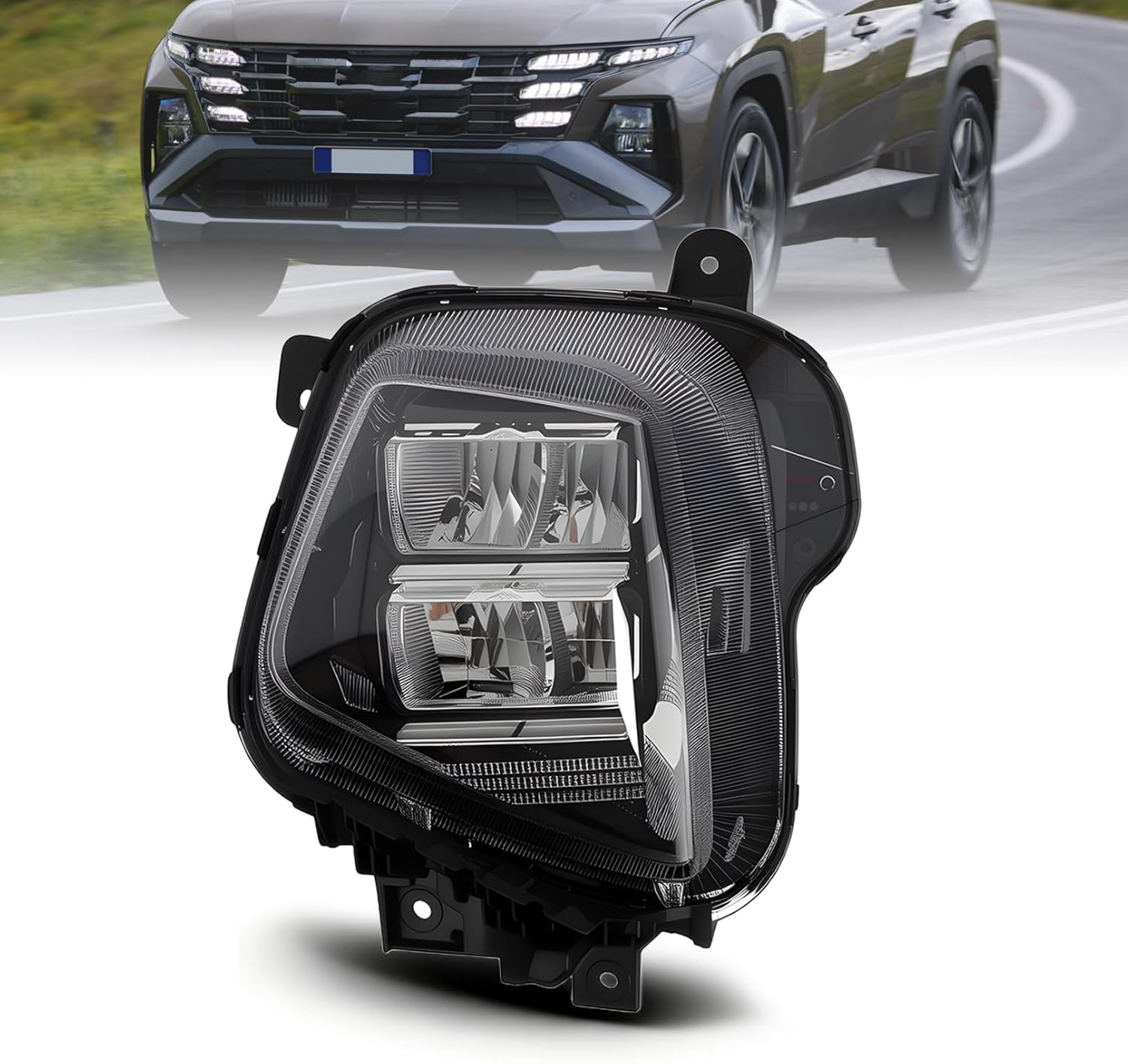 Left Headlight Assembly Compatible with Tucson 2025 2026 W/Bulb Driver Side Headlamp Front Light 92101CW650