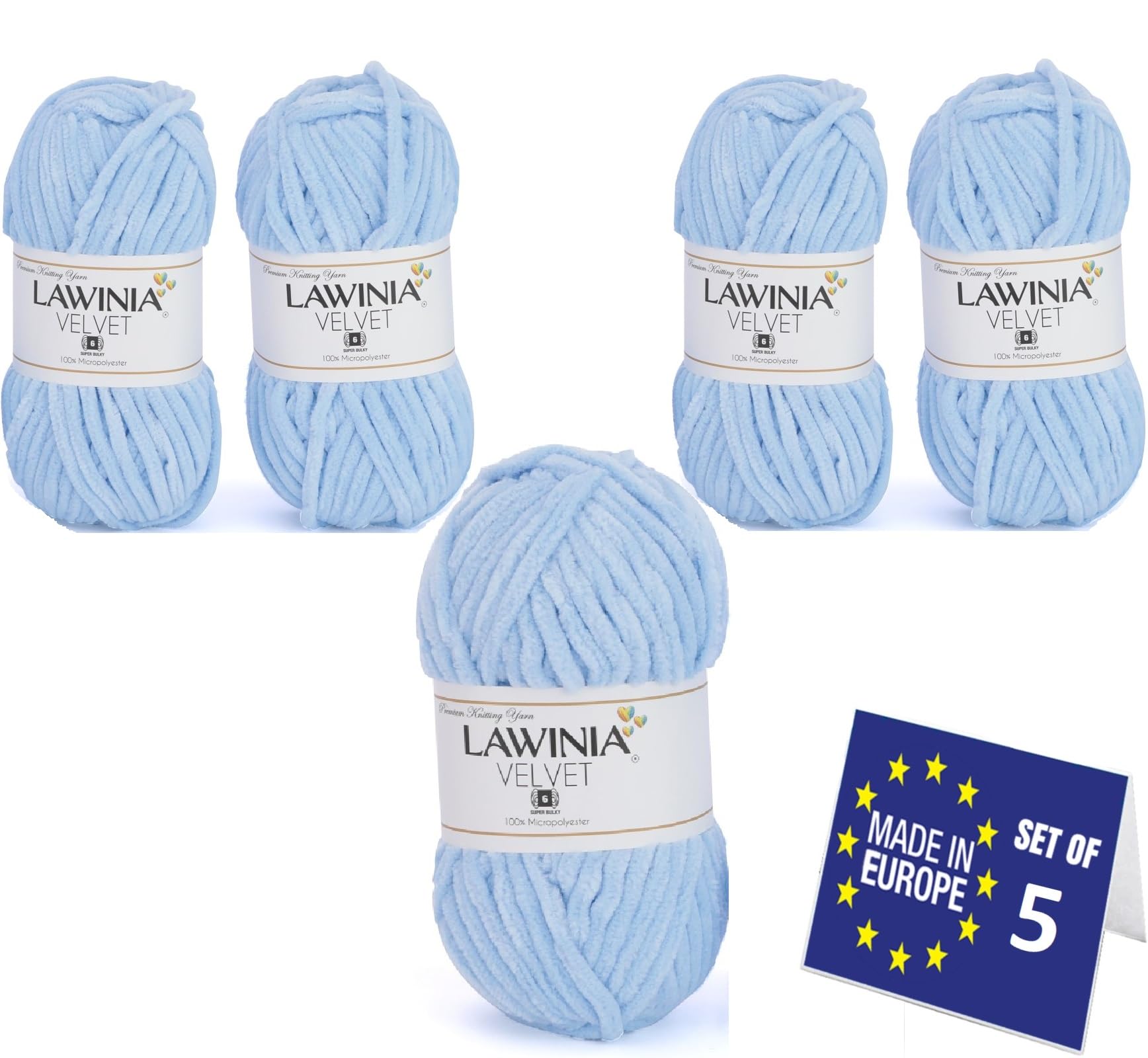 LAWINIA Premium Soft Chenille Yarn Chunky for Knitting Thick Velvet Yarn, Does NOT SHED, Plush Crochet Chunky Wool