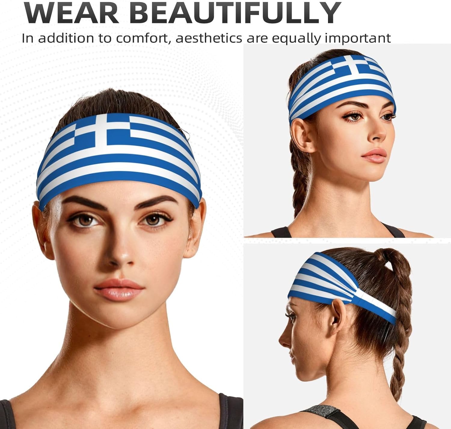 National Flag Elastic Headband for Women Men Moisture Wicking Sweatband Sports Hair Band for Running Football Tennis