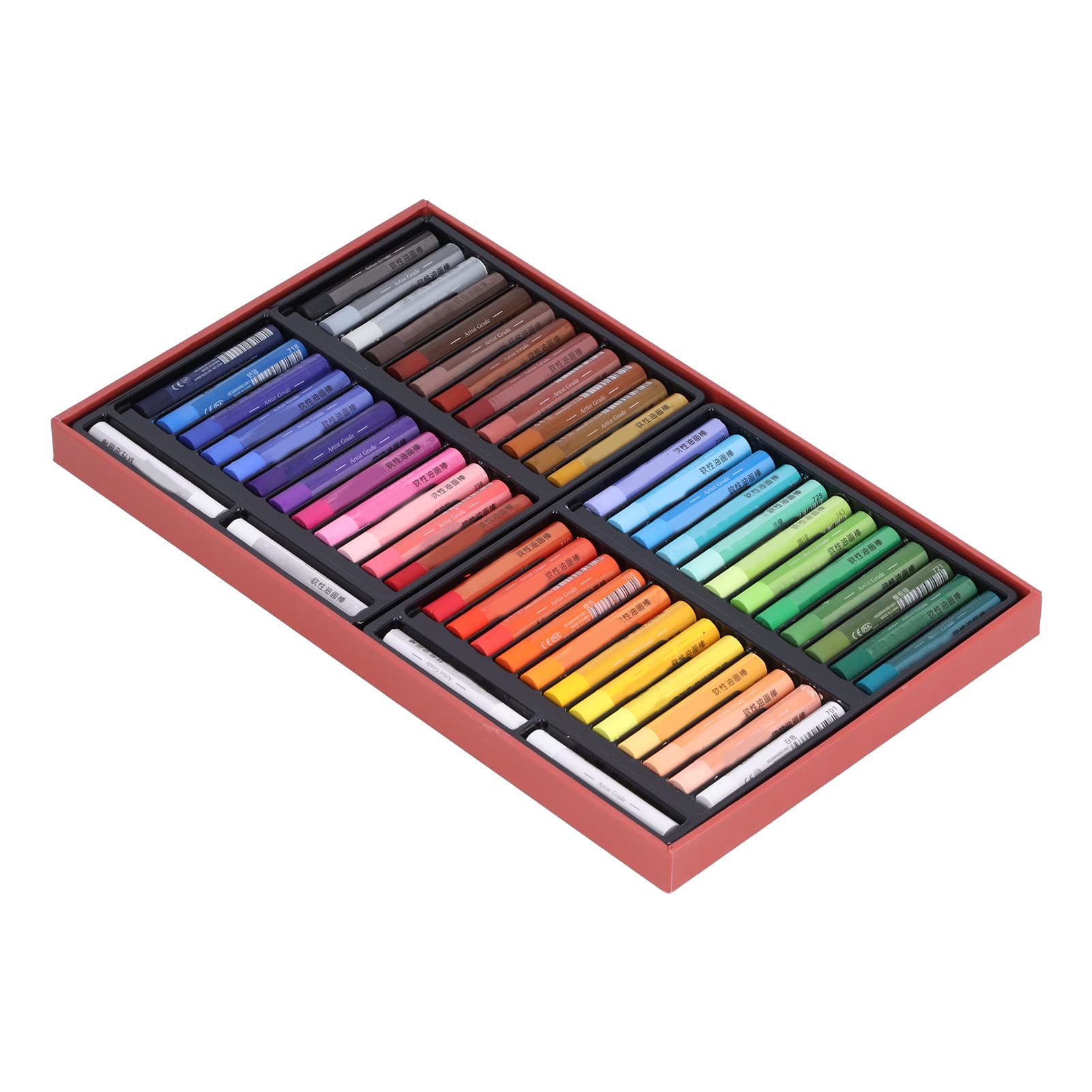 Pastels à L'huile Doux 48 Couleurs Crayons D'art Professionnels Vibrants pour Artistes et Enfants Créatifs dans une Boîte Portable