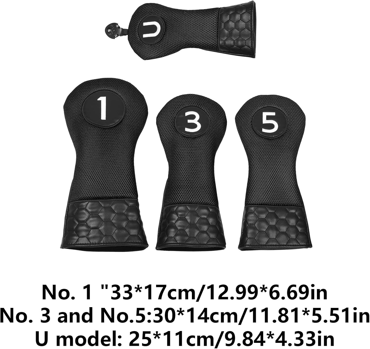 4Pcs PU Golfs Mallets Putter Headcover Club Head Covers Men Women Driver Iron Headcover Golf Head Protectors