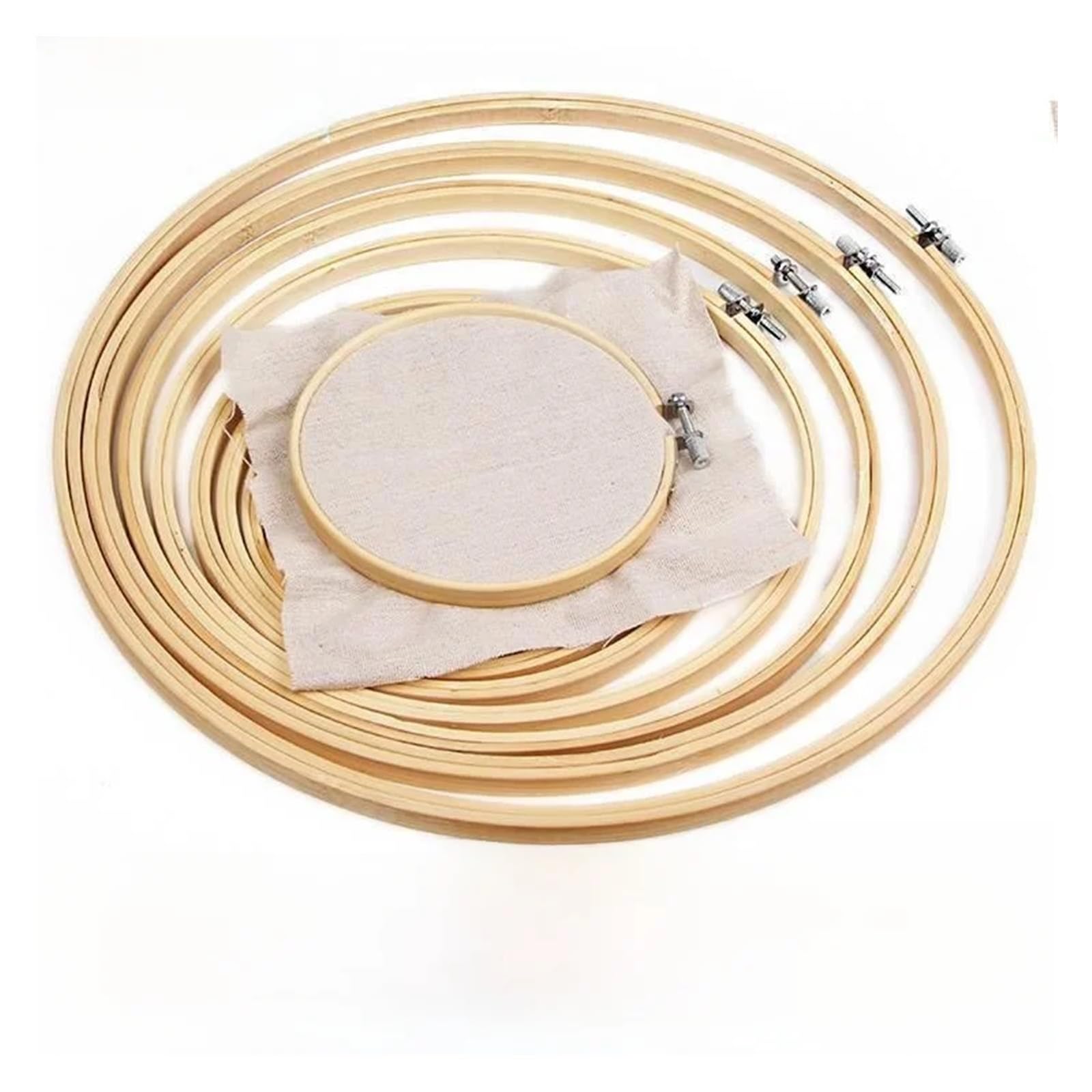 MRKU Soporte para aro de Bordado DIY, Kit de Costura para Punto de Cruz, miniherramientas, Marco de Disco Redondo, tamaños Grande, Mediano y pequeño, Abrazadera, Anillo de Madera, Costura casera.