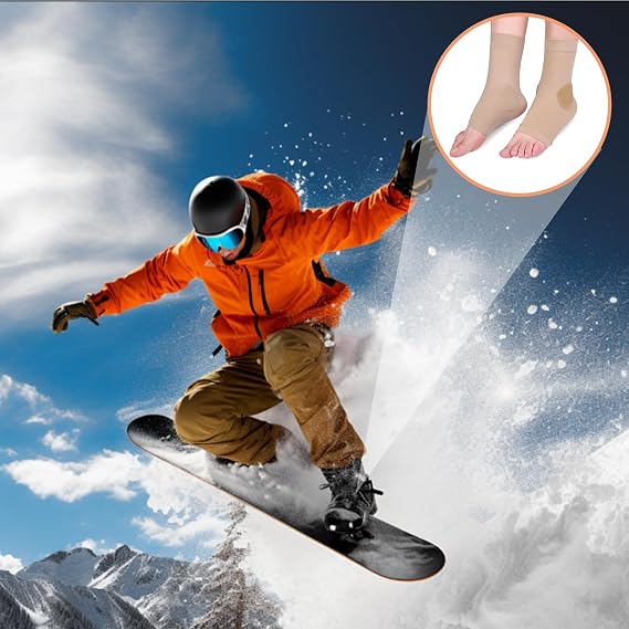Ankle Protector Socks with Gel Pad for Ice Skating, Roller Skates, Reusable Skate Guards, Breathable Ice Skating Socks, Comfortable Figure Skating Accessories, Relieves Pain, Fits Adults