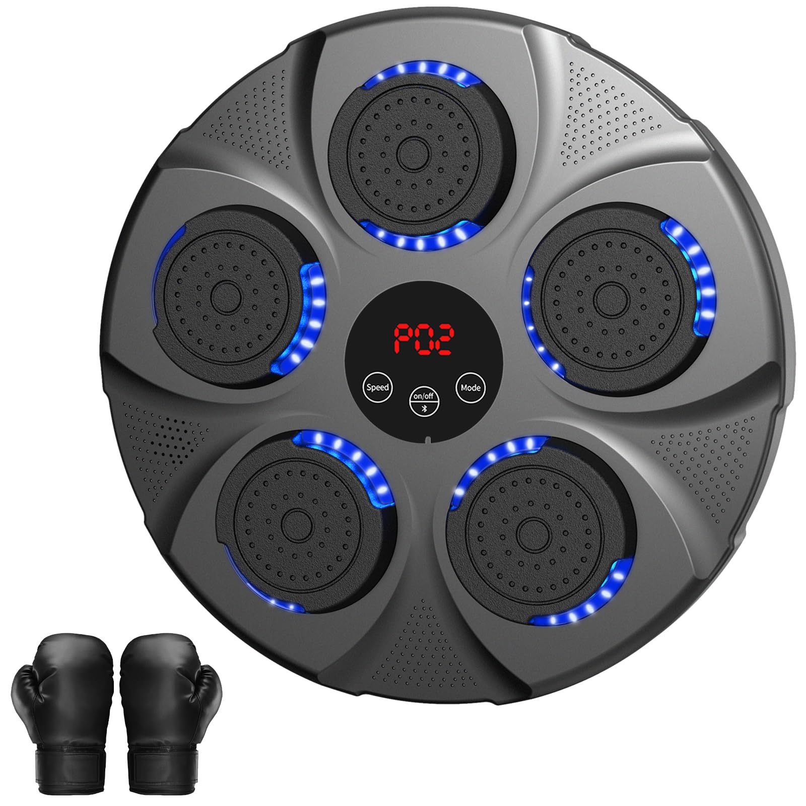 HotHands Music Boxing Machine, LED Musik Boxmaschine Unterstützt Bluetooth, 9 Geschwindigkeitsmodi und Zählmodus,Intelligente Elektronische Musik Box Trainingsgerät für Erwachsene für Haus