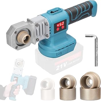 Pipe Welding Machine, Lithium Power Water Pipes Melting Device Household PPR Welding Machine with 20mm 25mm 30mm Replacement Heads Compatible with Battery