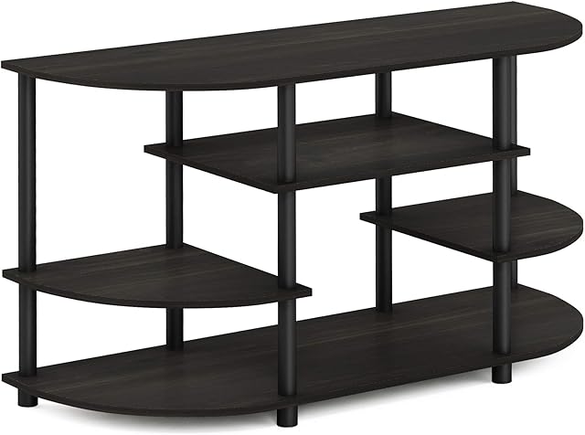Furinno JAYA Simple Design Corner TV Stand, TV Unit, Entertainment Center, Espresso/Black,106.7 (W) x 57.4 (H) x 39.4 (D) cm