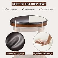 Vista 5 de ERGOMASTER Juego de 2 taburetes de bar giratorios de 29 pulgadas, madera de caucho, marrón