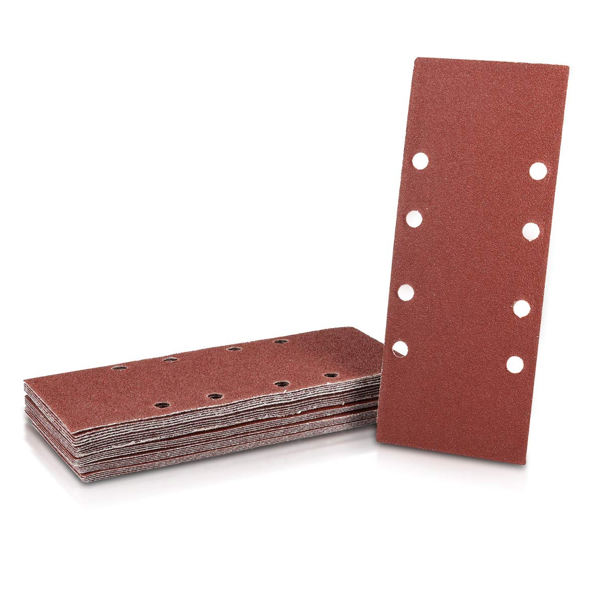 Navaris 25 pcs Sanding Sheets - Assorted P40, 60, 80, 100 Grit Sand Paper for Wood Metal Hook and Loop Pads for Orbital Sander 93 x 230 mm