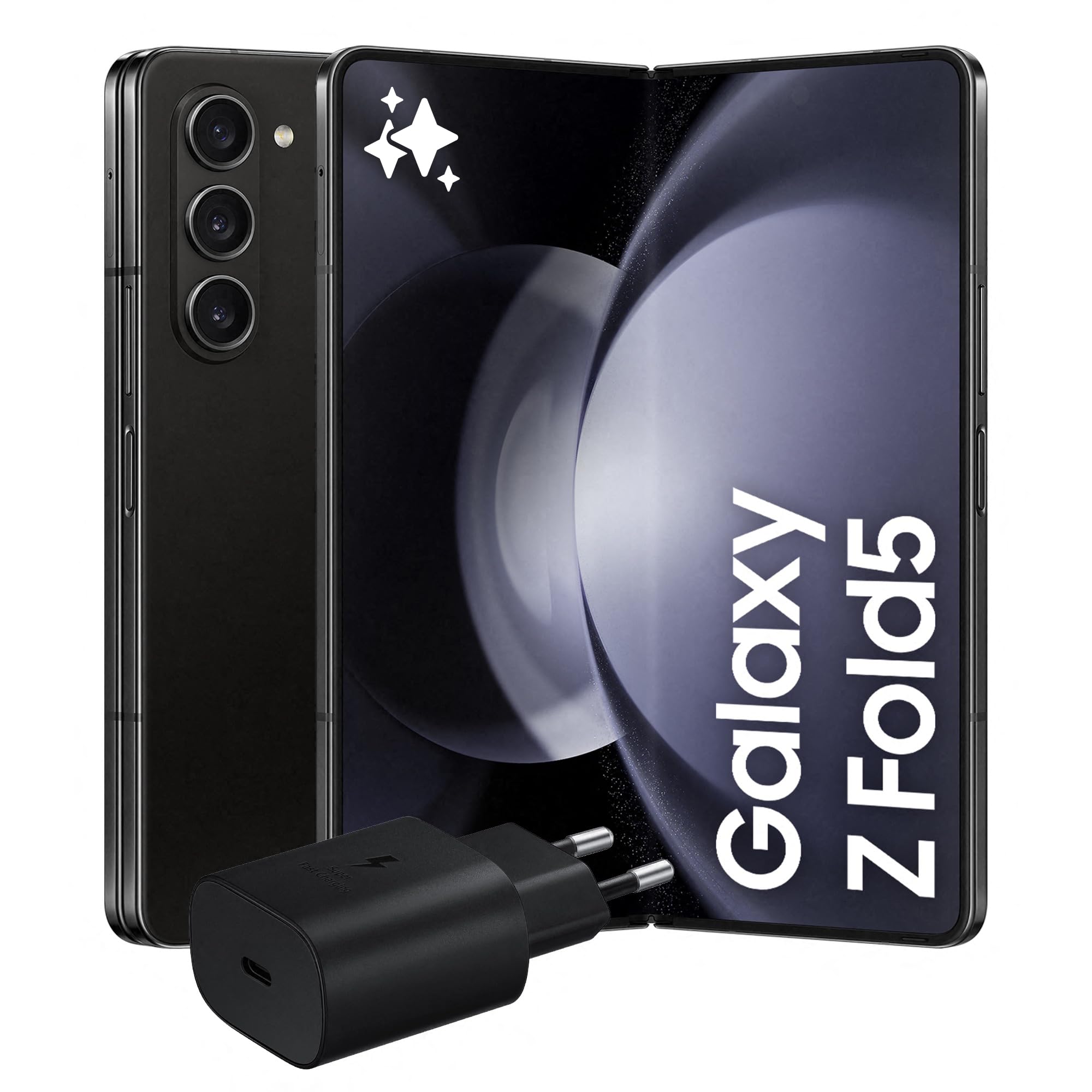 scaffalo smartphone foldable sintonizzato su Samsung Galaxy Z Fold5 2023nero