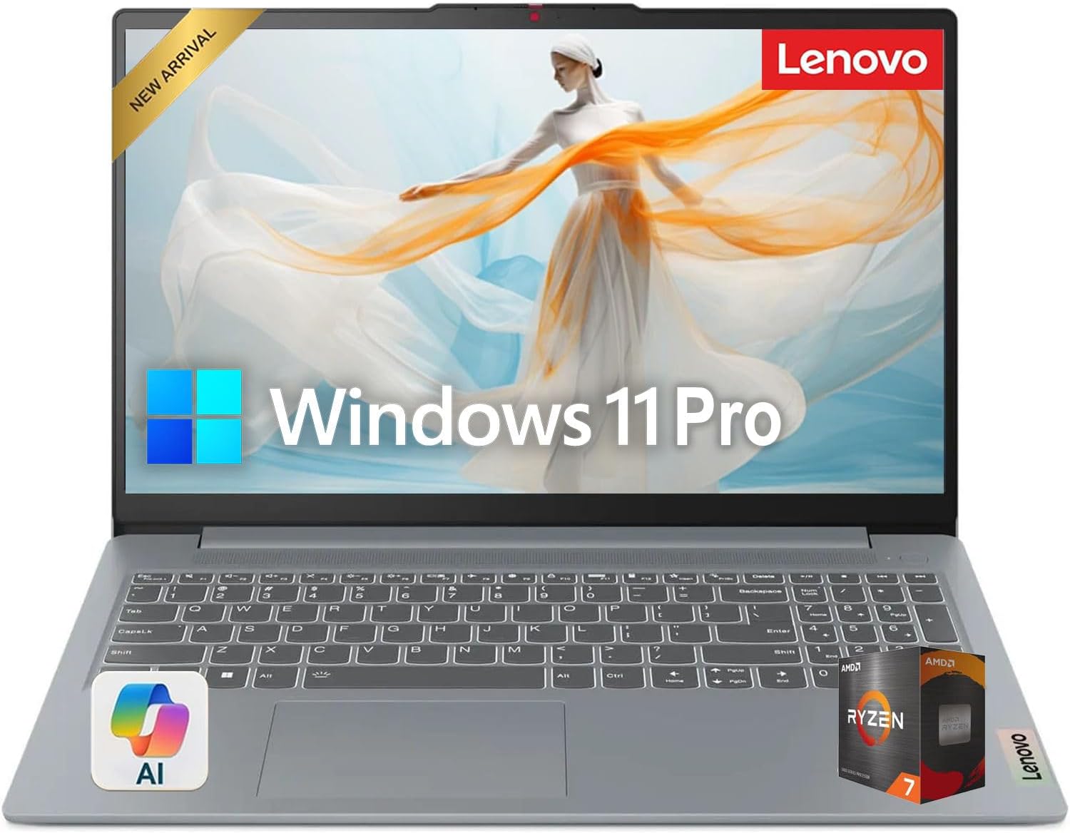 Lenovo 15.6" FHD Display Laptop • AMD Ryzen 7 7730U (8 Cores) • 16GB DDR4 SDRAM • 512GB SSD • Privacy Shutter • SD Card Reader • Dolby Audio • Windows 11 Pro • WOWPC USB