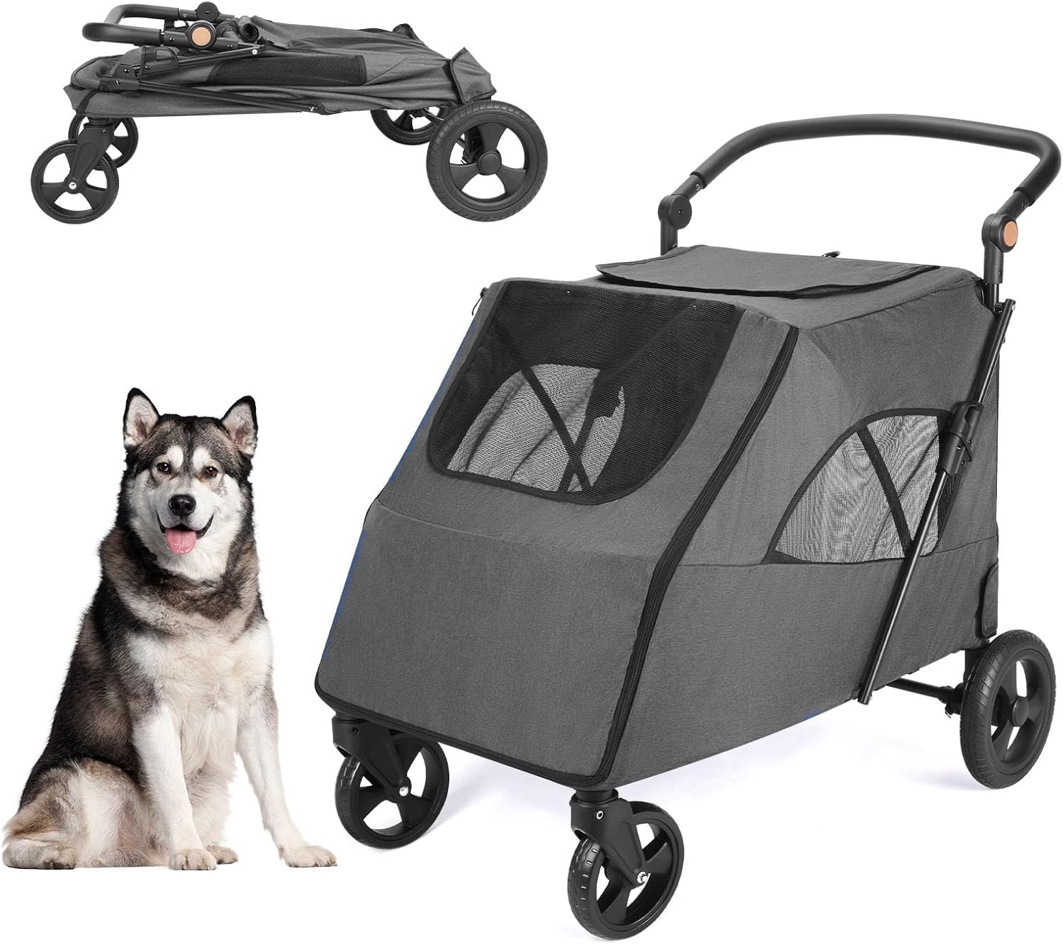 Wedyvko Pet Stroller for Large Dogs,Up to 54KG Pet Pram Adjustable