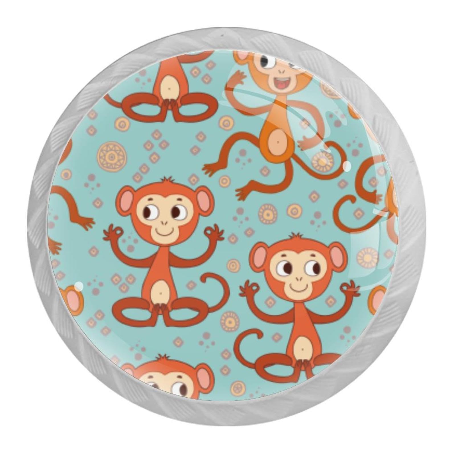 Tqmspg 4 Pieces Drawer Pulls Cute Monkeys Door Knobs Dresser Handles for Kitchen Wardrobe Cupboard Hardware Furniture