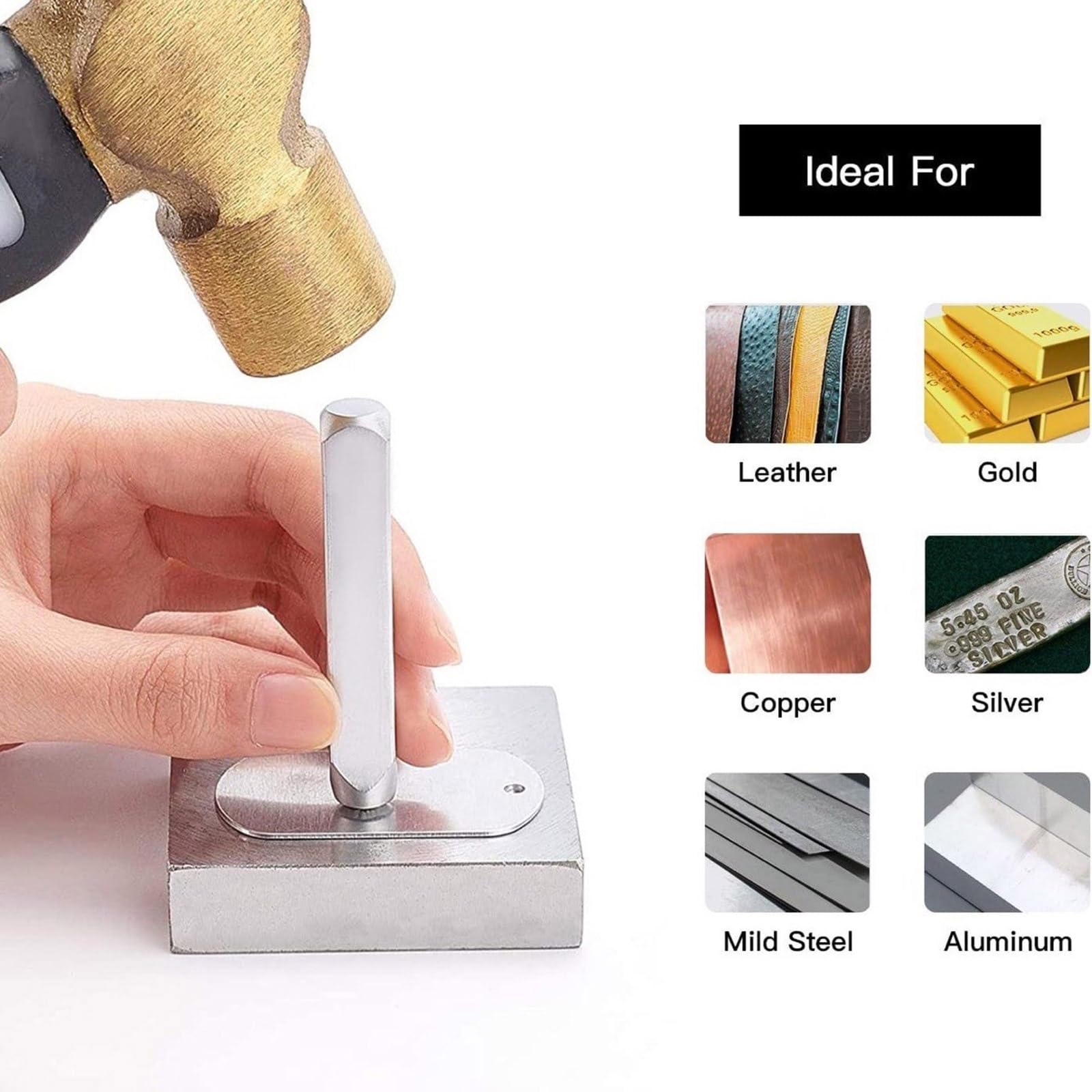 Paquete de 8 cinceles profesionales para tallar joyas, herramienta de yunque de metal para hacer joyas y texturizar equipos de joyería, equipo de fabricación de joyas