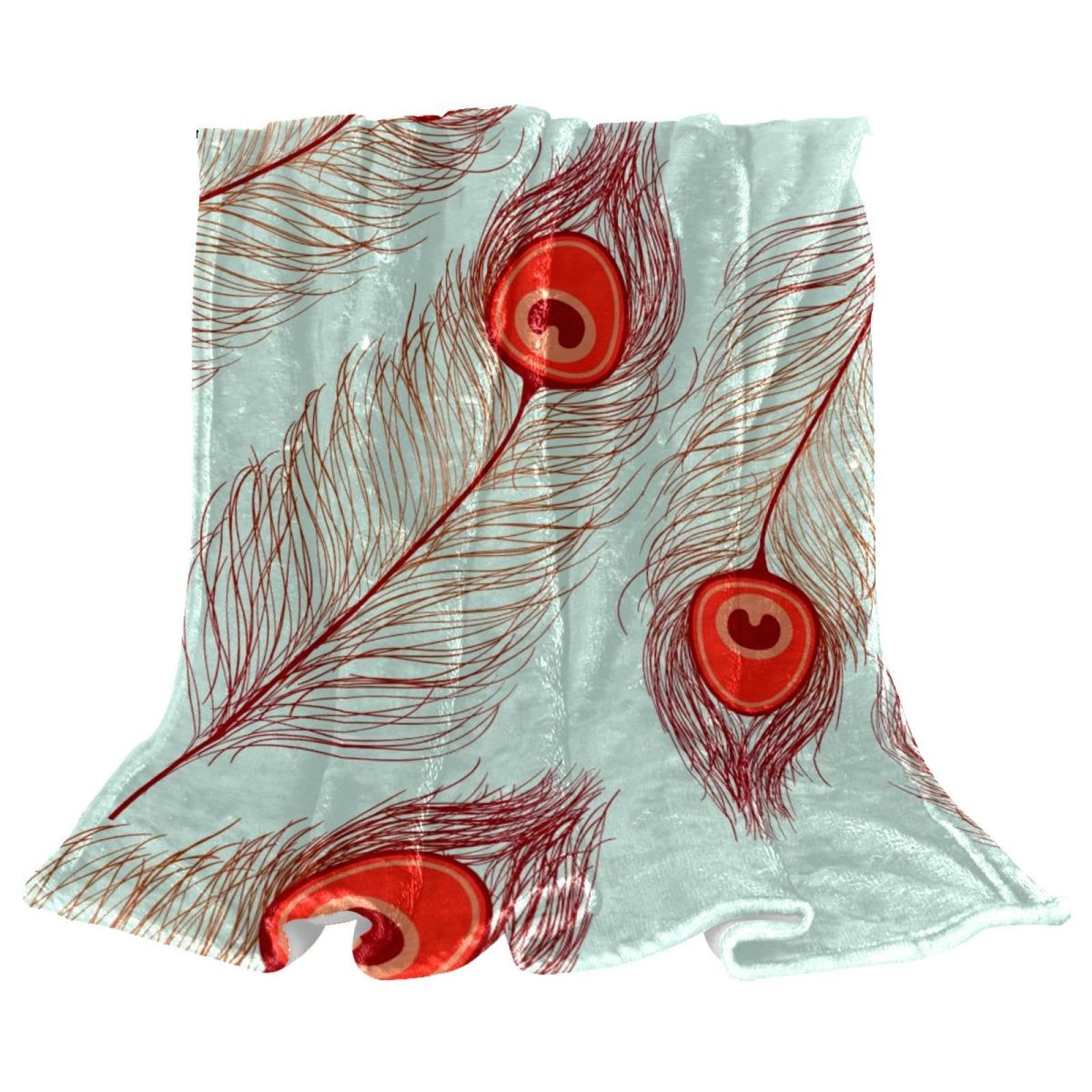 Couverture polaire plume rétro en microfibre douce et chaude, jeté de canapé 150x130cm