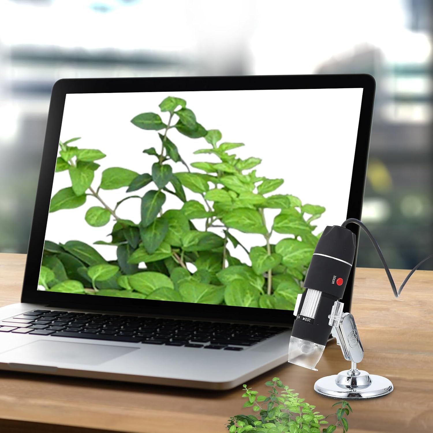 Artibetter Handheld USB Electronic Microscope with 50x-500x Magnification, High-Definition Digital Electron Microscope for Home Science Observation with Silver Suction Cup Stand, Black Design
