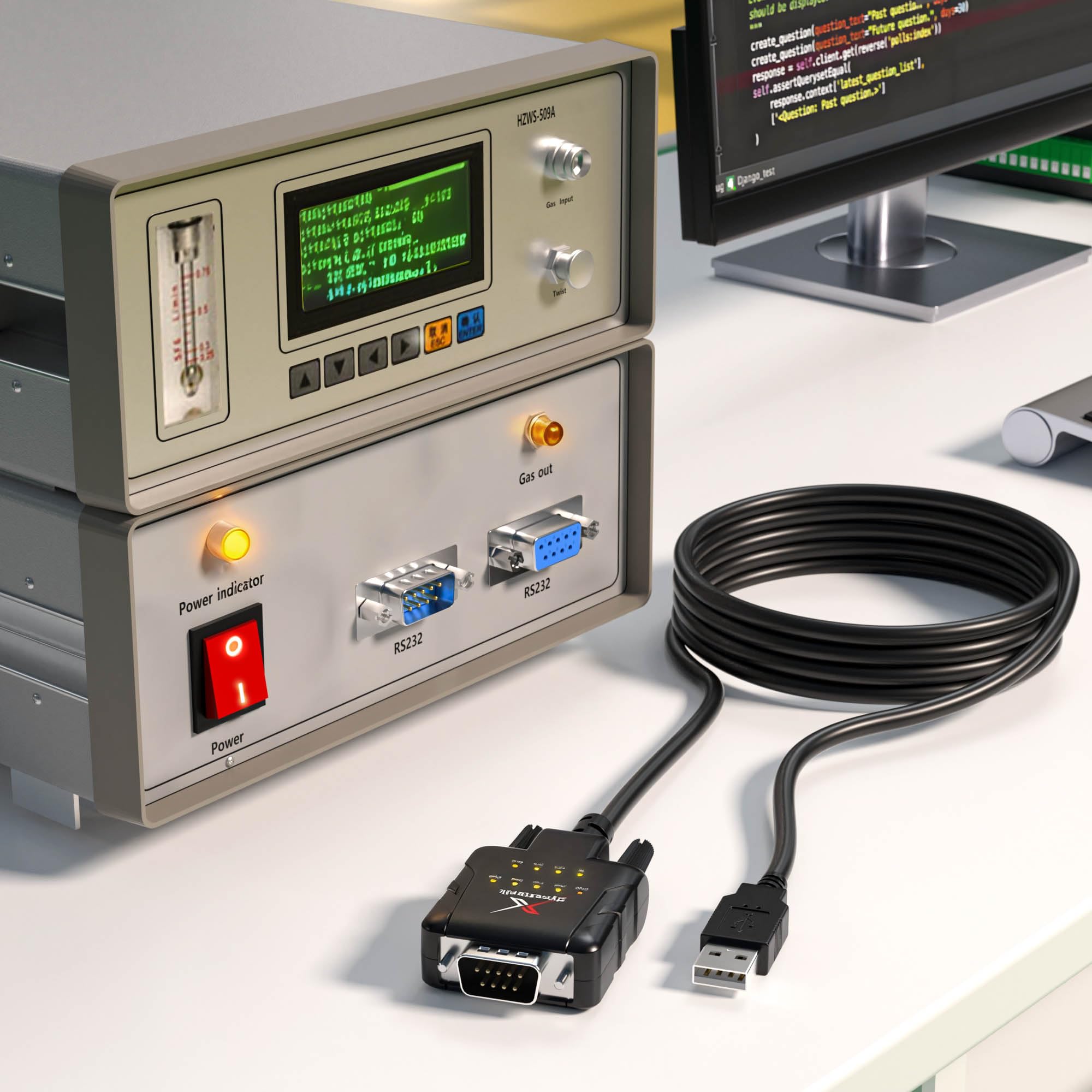 FTDI USB Seriell-Adapter mit ESD-Schutz & 9 Signal-LEDs – Industrieller RS232 Konverter für PC, Mac & Linux – Maschinensteuerung, Automatisierung & Entwicklung 【DeStatiX-A9, 6er-Pack】