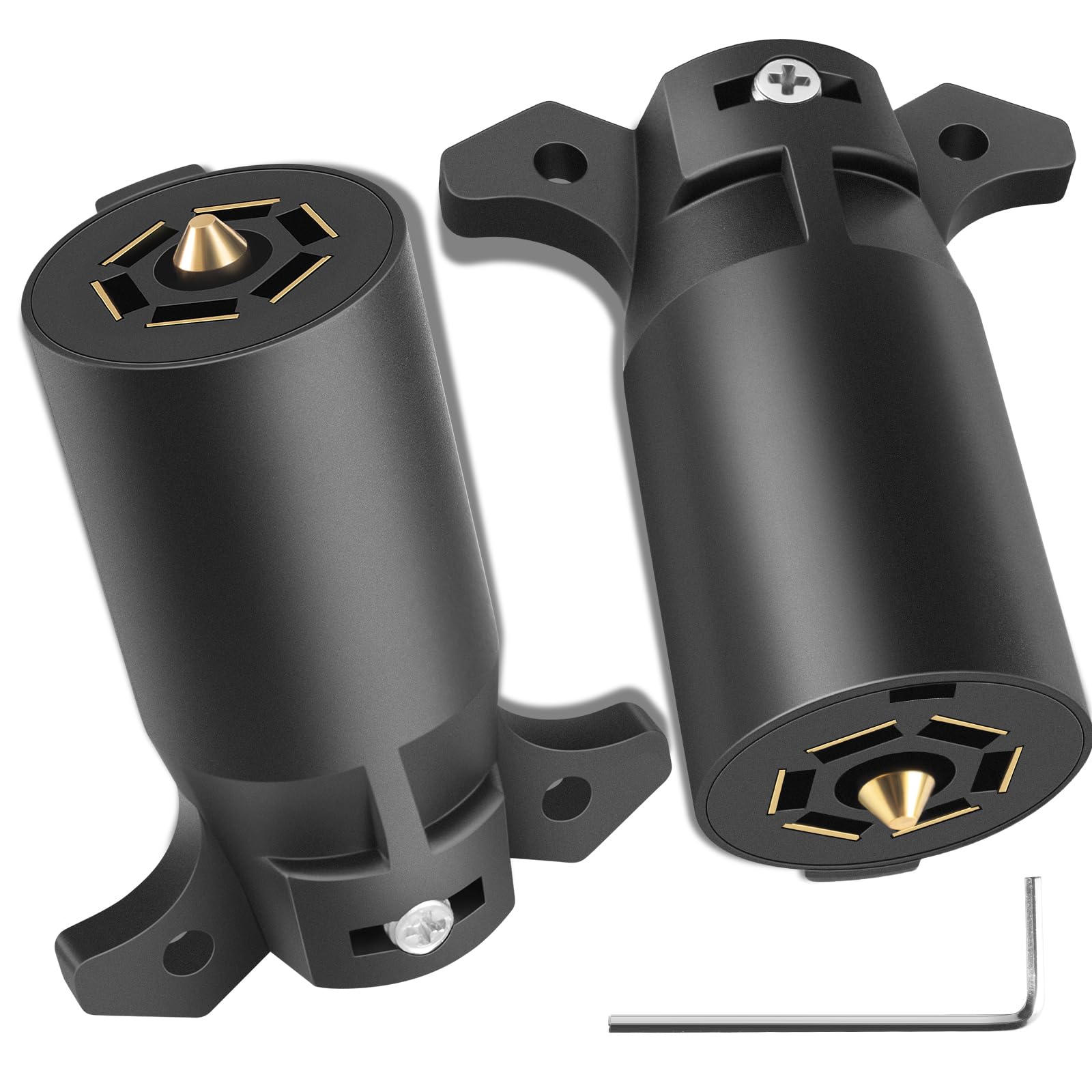 LRFJUFI 2 Pack Premium 7 Pin Trailer Plug - towing products and winches | Mubboo