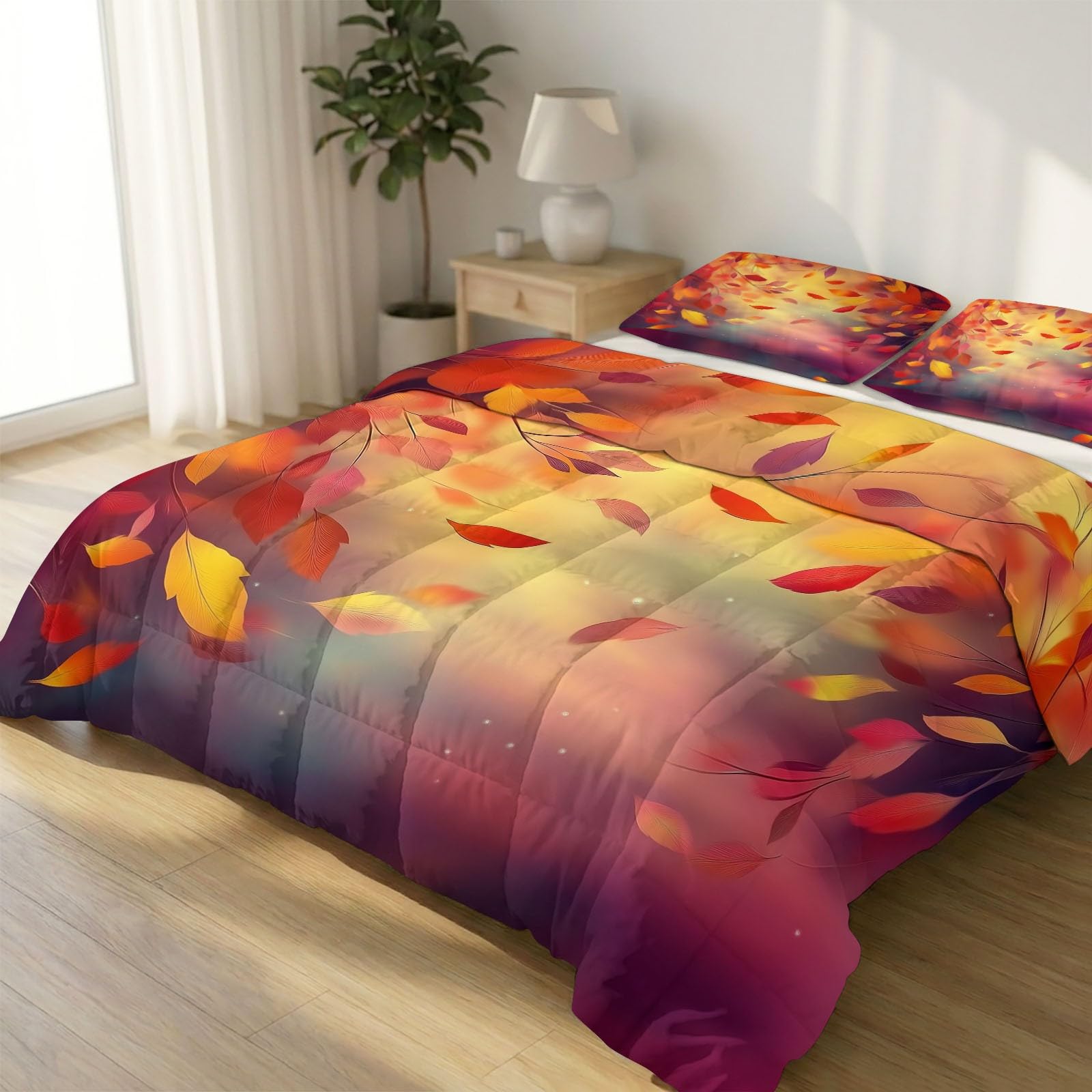 Juego de cama edredón para niños y niñas con fundas de almohada botánica 220x240cm