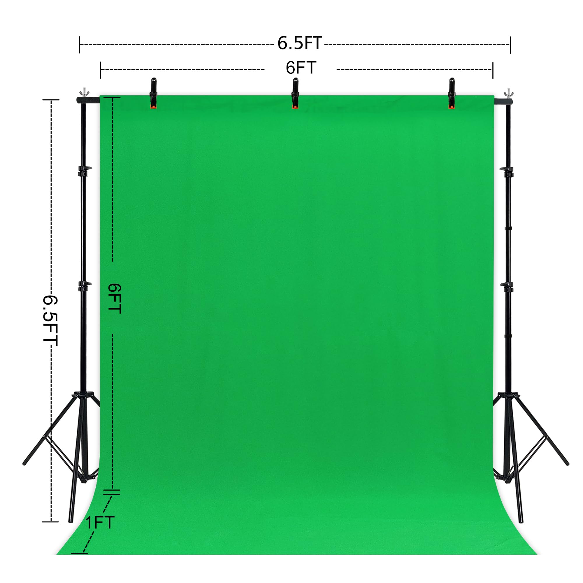 Kit di supporto 2 in 1 per sfondo verde, 2 x 2 m, kit portatile a doppia asta con sfondo verde da 1,8 x 2,1 m, poliestere di alta qualità per streaming video, servizi fotografici ritratti