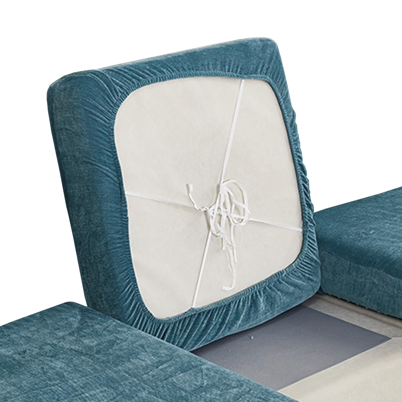 Thdsubb Sofa Seat Cushion Covers Chenille Stretch Sofa Seat Cover Anti Slip Sofa Slipcovers Soften Sofa Cushion Protector Covers (Blue,2-seater)