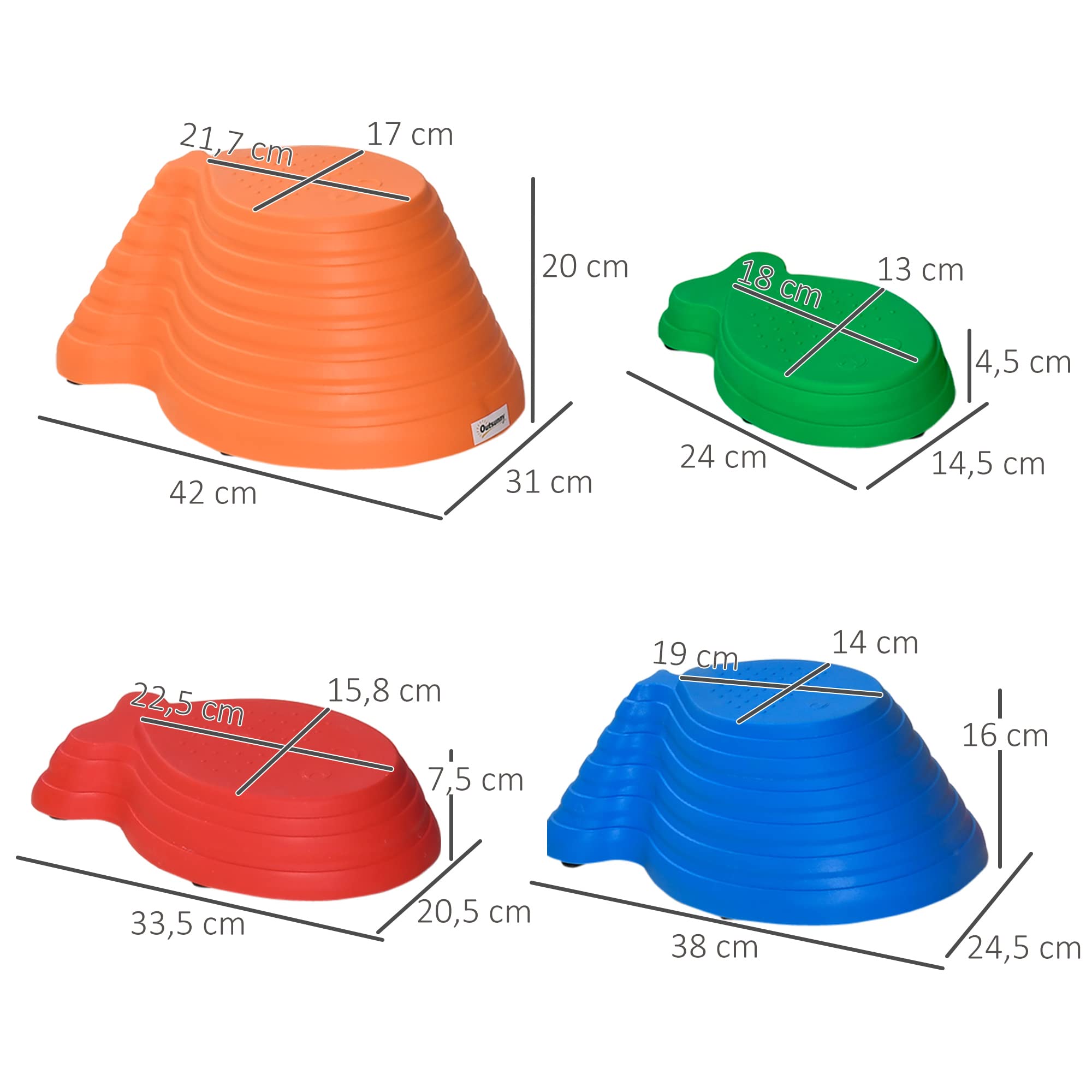 Outsunny Piedras de equilibrio para niños, piedras de río, 11 piezas, piedras apilables, para interiores y exteriores, soporta hasta 100 kg, antideslizantes