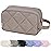 Narwey Travel Toiletry Bag for Traveling Women Travel Bag for Toiletries, Quilted Makeup Cosmetic Make up Bags Medicine Bag for Girls (Dark Brown)