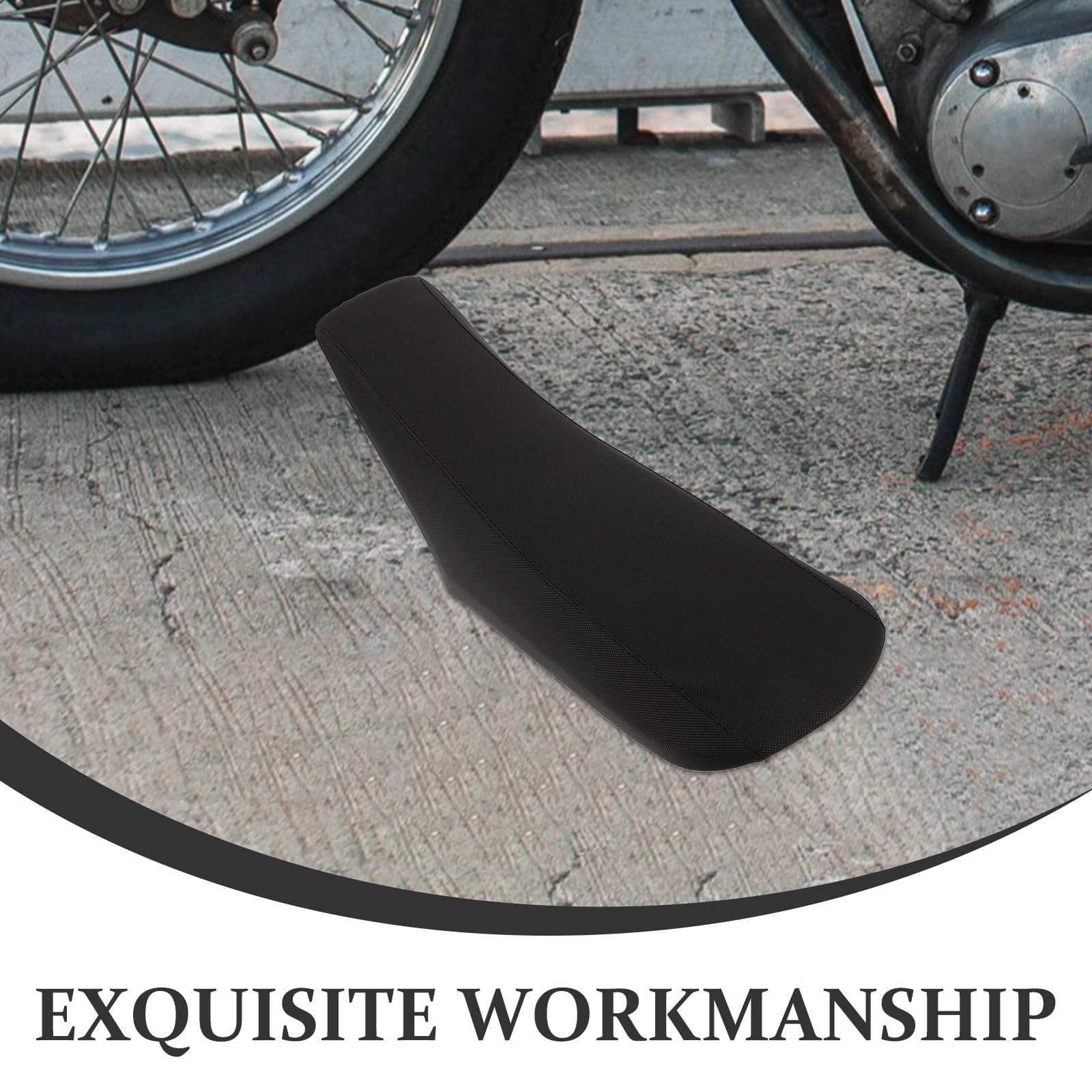 Cuscino Sella Moto da Cross, Motorbike Seat Cushion, in Lega e Plastica, Nero, Resistente alle Intemperie, per Moto da Cross e Gare Off-road, Comfort di Guida Migliorato