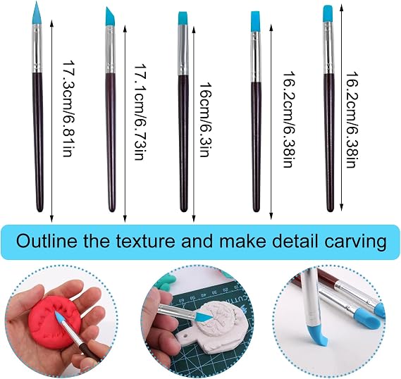 20 Pcs Polymer Clay Tools, Clay Sculpting Tools Clay Modelling Tools Ball Stylus Dotting Tools Ceramic Tools Clay Pottery Tools Clay Carving Tools with Storage Bag for Embossing Ceramics Sculpture