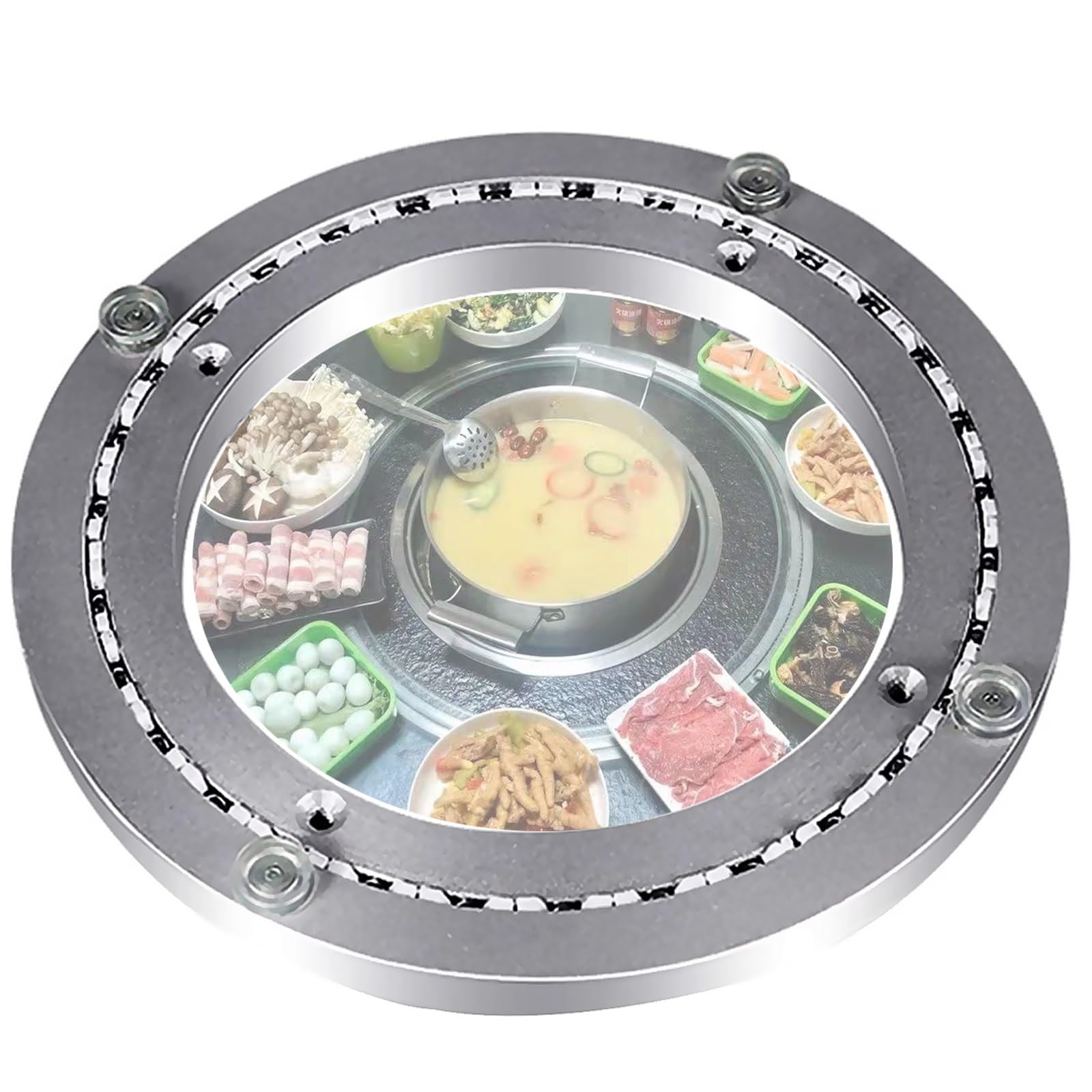 Lazy Susan Turntable Bearing Swivel Base Stand Bearing, Heavy Duty Aluminium Manual Table Turntable 16" 18" 20" 24" 27" 32", Non-slip Mute Swivel Plate For Kitchen Dining Table