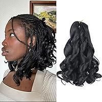 Vista 54 de Cabello rizado francés trenzado de 10 pulgadas, color 33, cabello rizado preestirado, 8 paquetes de trenzas de ganchillo para trenzas de caja