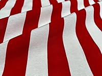Vista 2 de Tela a rayas blancas rojas - Sofia Stripes Cortina Material de tapicería 55.1 in de ancho
