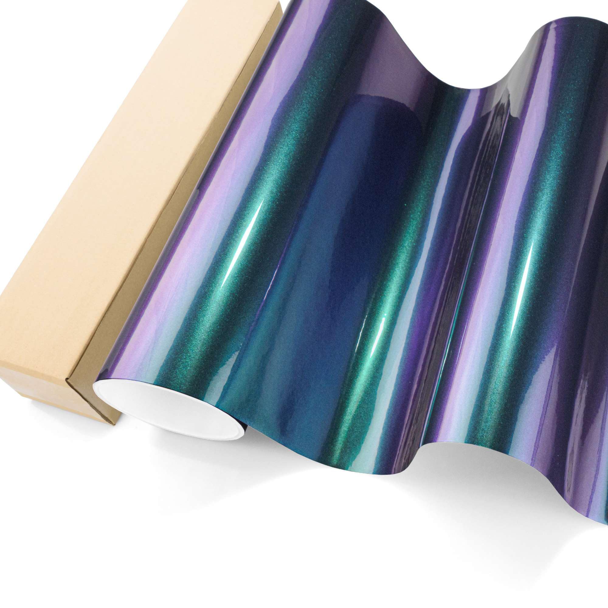 Galaxy Dust Gloss Purple Green Chameleon Metallic Color Shift Color Change Vinyl Wrap Auto Car Sticker Decal Film Sheet Bubble Free Air Release Technology 2pcs 10cmx20cm Sample