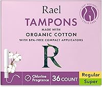 Vista 10 de Rael Tampones, aplicador de cartón con algodón orgánico, multipaquete, regular y súper absorbente, sin perfume, mejorado de fácil agarre