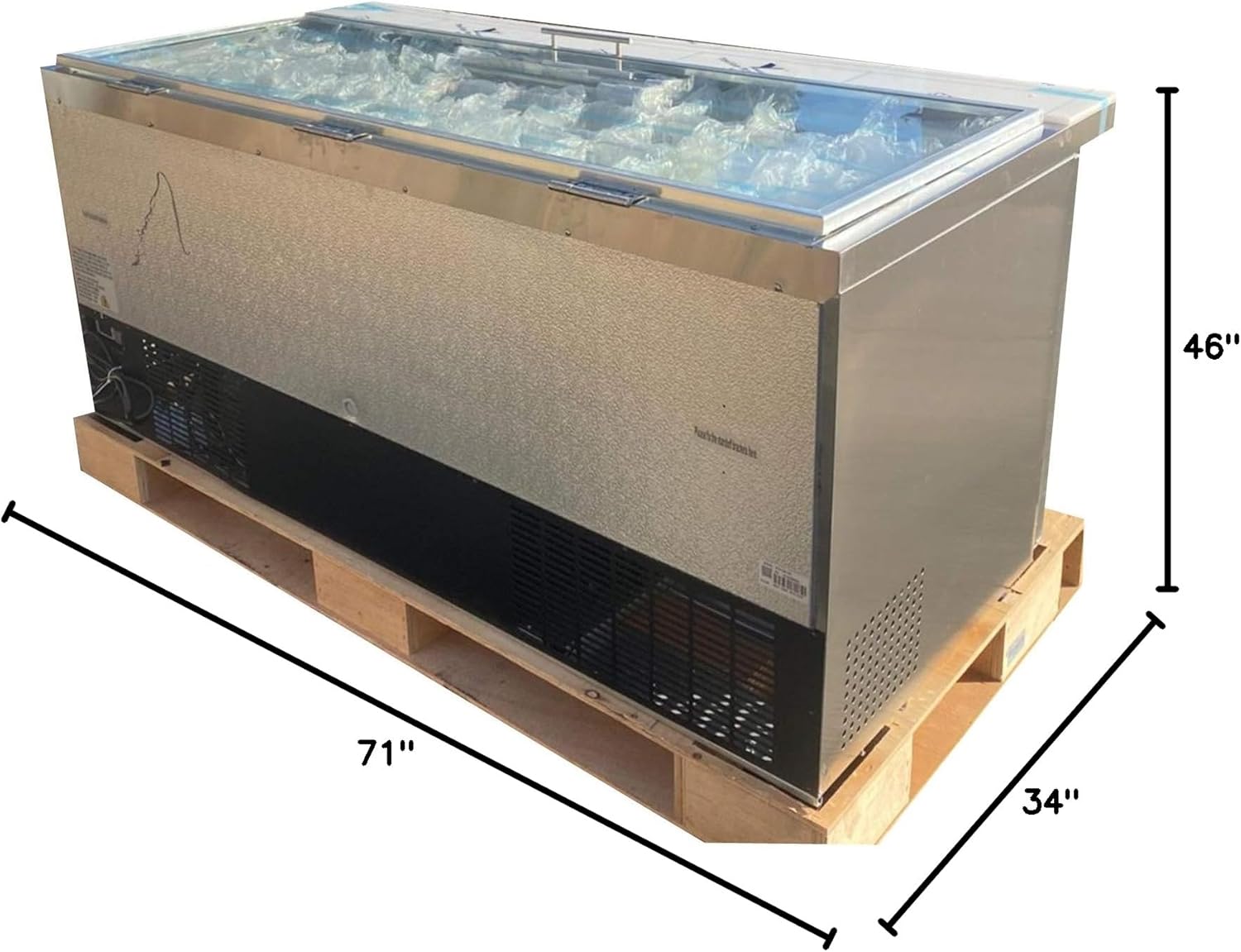 cooler depot Commercial Refrigerated Cold Table Subway 3-door 72" Hinged Glass Lid Sandwich Prep Refrigerator merchandise NSF Cold-SUB-72