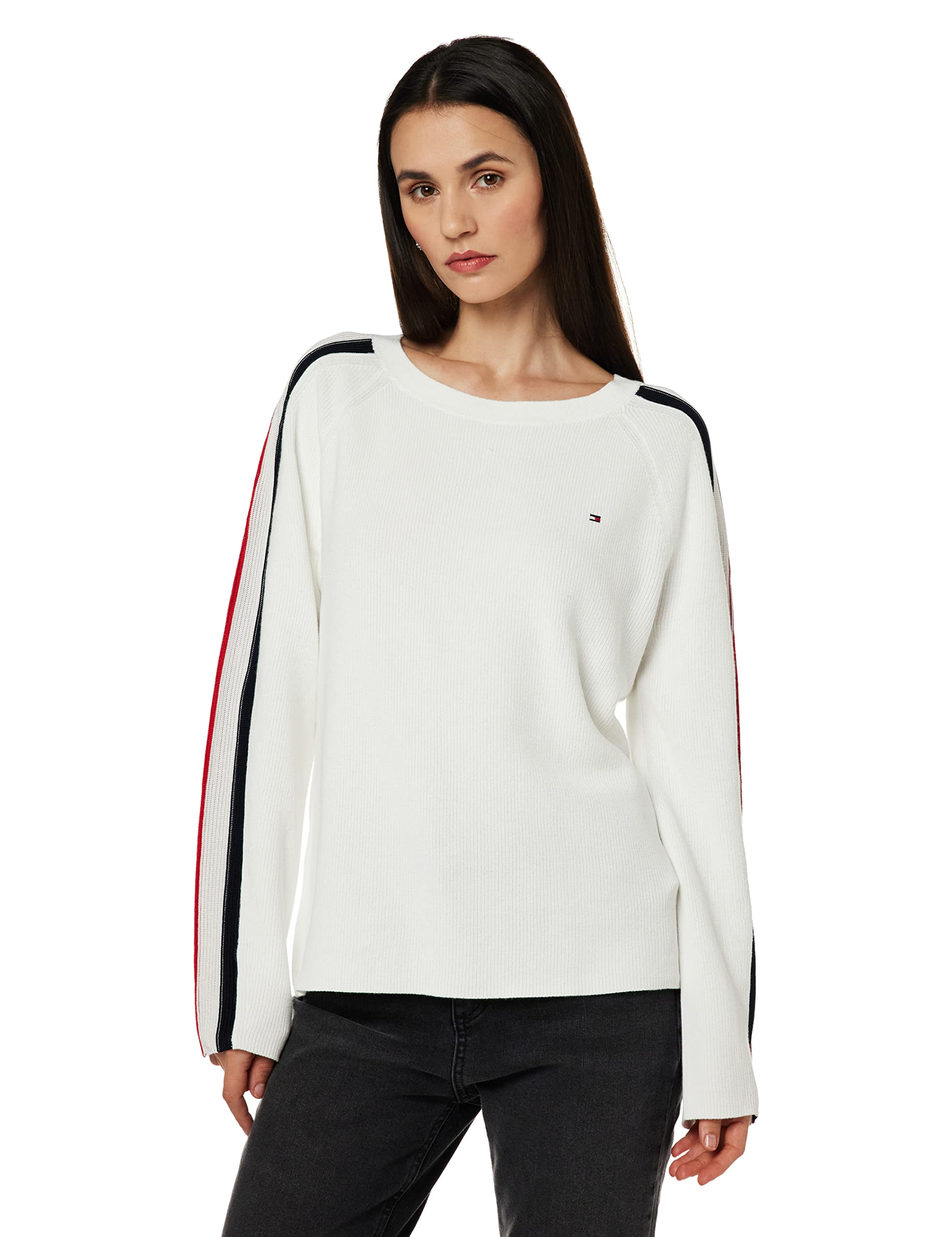 Tommy HilfigerWomen's Global Stripe Open-N Pullover Sweater
