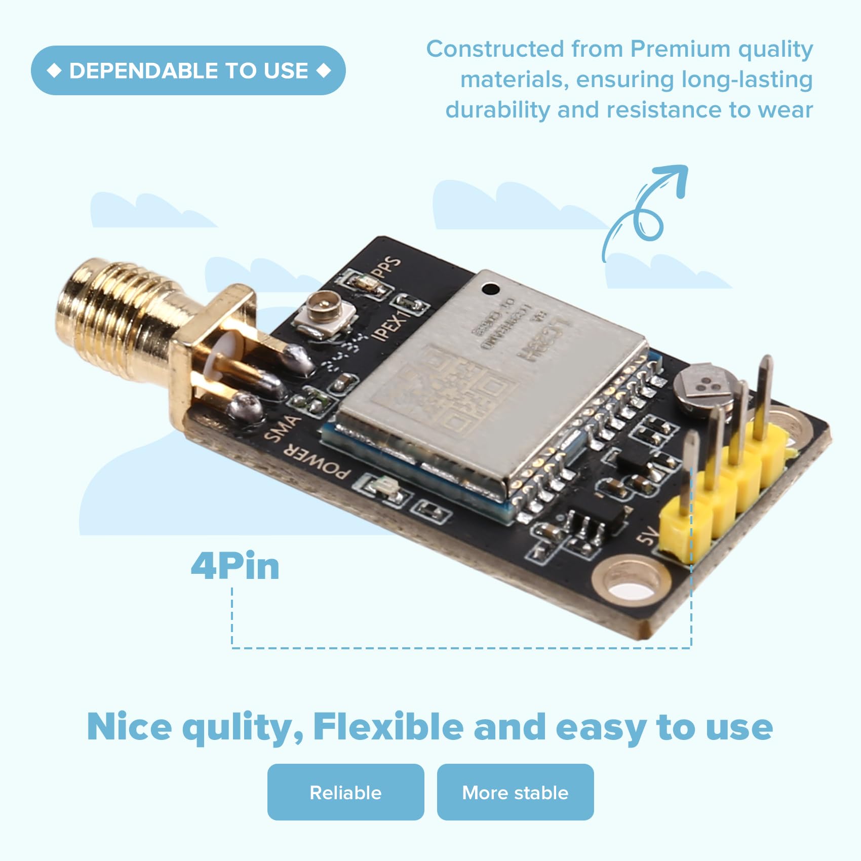 Carte de Station de Base RTK de Haute Précision Quc29h Dual Band L1 L5 GPS High Positioning Module LC29HBA