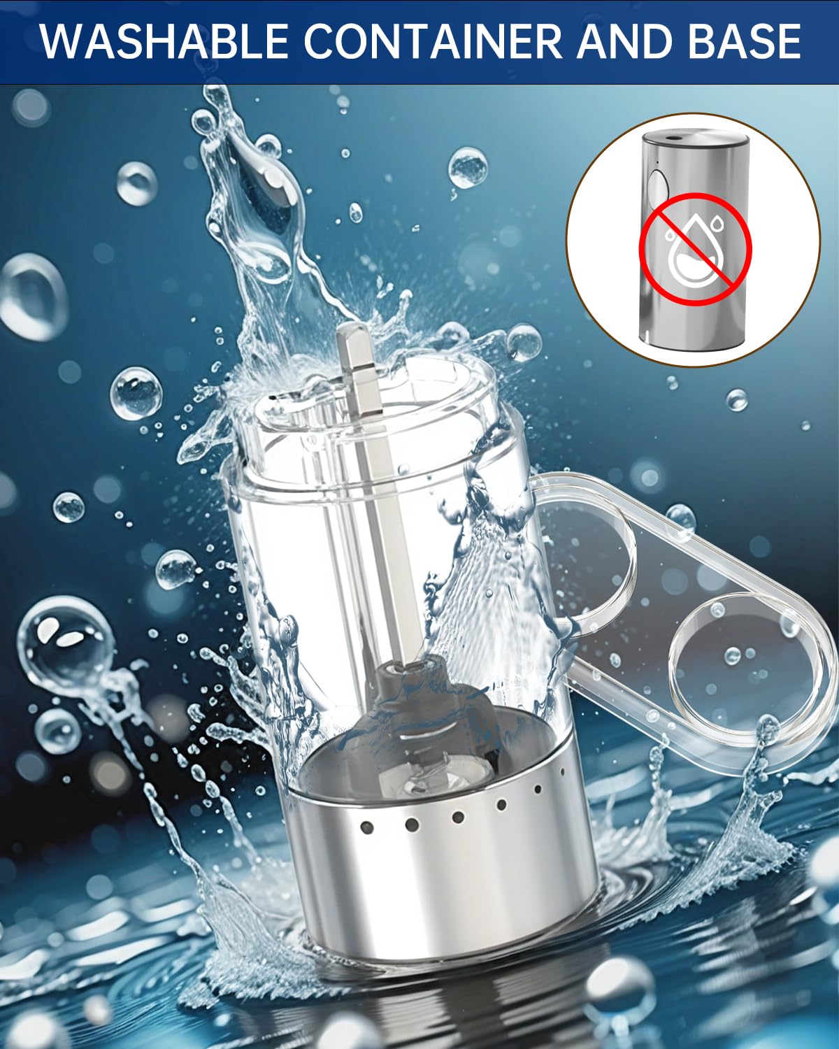 CIRCLE JOY Wiederaufladbares Elektrisches Salz und Pfeffermühlen Set aus Edelstahl mit Sockel mit 95ml Transparenter Behälter, Weißem LED-Licht und Extern Einstellbare Rauheit, Silber