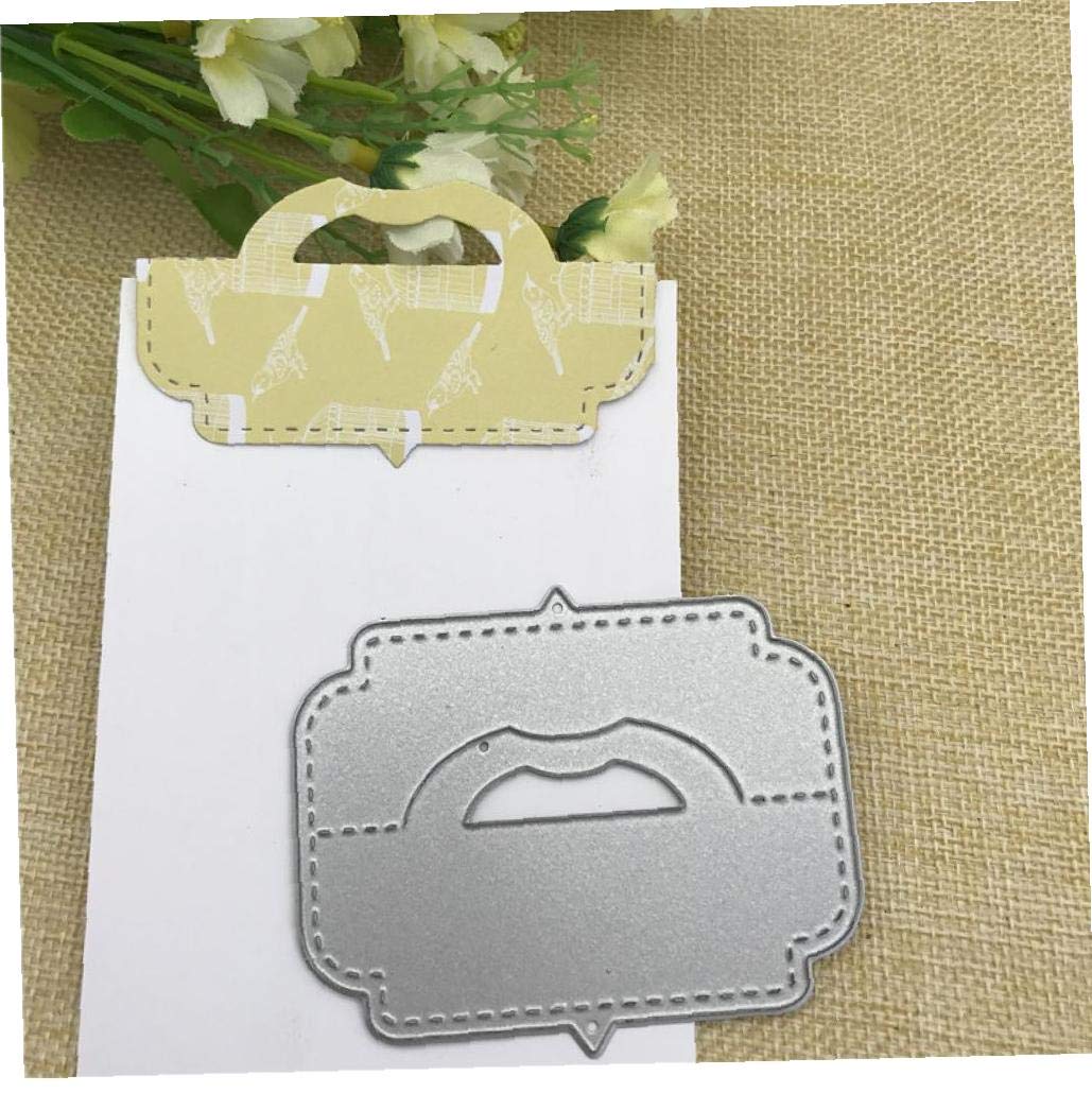 Casecover Silver Cutting Die Gift Card Box Punch Stencils Bag Topper Head Handle Metal Cutting Die For Scrapbooking Album Embossing Cards Decorative