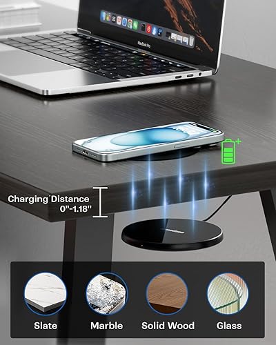 Miniatura 5 de Cargador inalámbrico invisible, cargador inalámbrico de 0.000-1.181 in debajo del escritorio, doble uso en o oculto debajo de la mesa de carga para