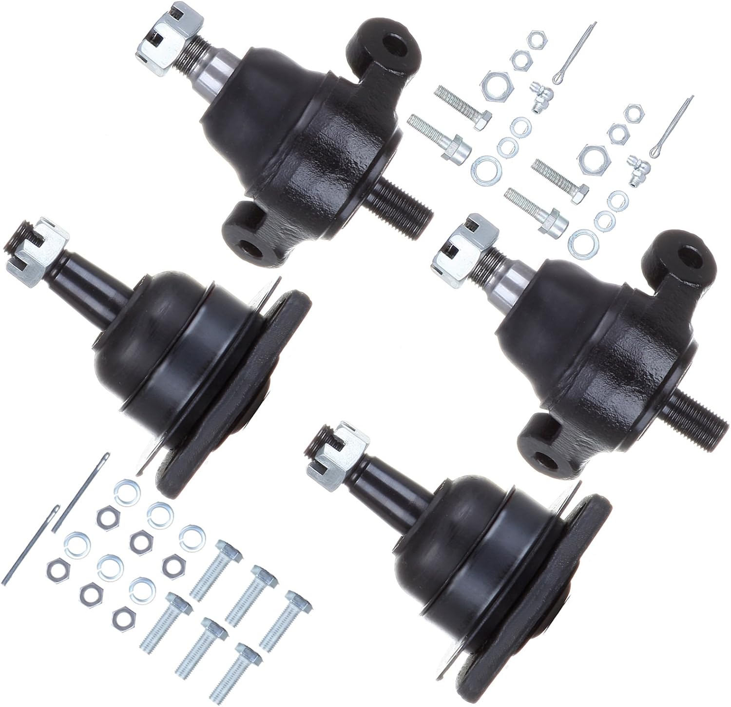 SCITOO 4pcs Front Suspension Kit Lower Upper Ball Joint Fit 1968-1970 For Chevy Caprice 1959-1970 For Chevrolet Impala 1958-1970 For Chevrolet Bel Air